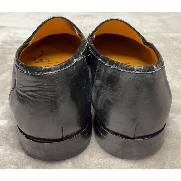 Sandro Moscoloni Lance Black Leather Slip On Loafers Mens US 7.5 Made In Spain - Picture 4 of 6